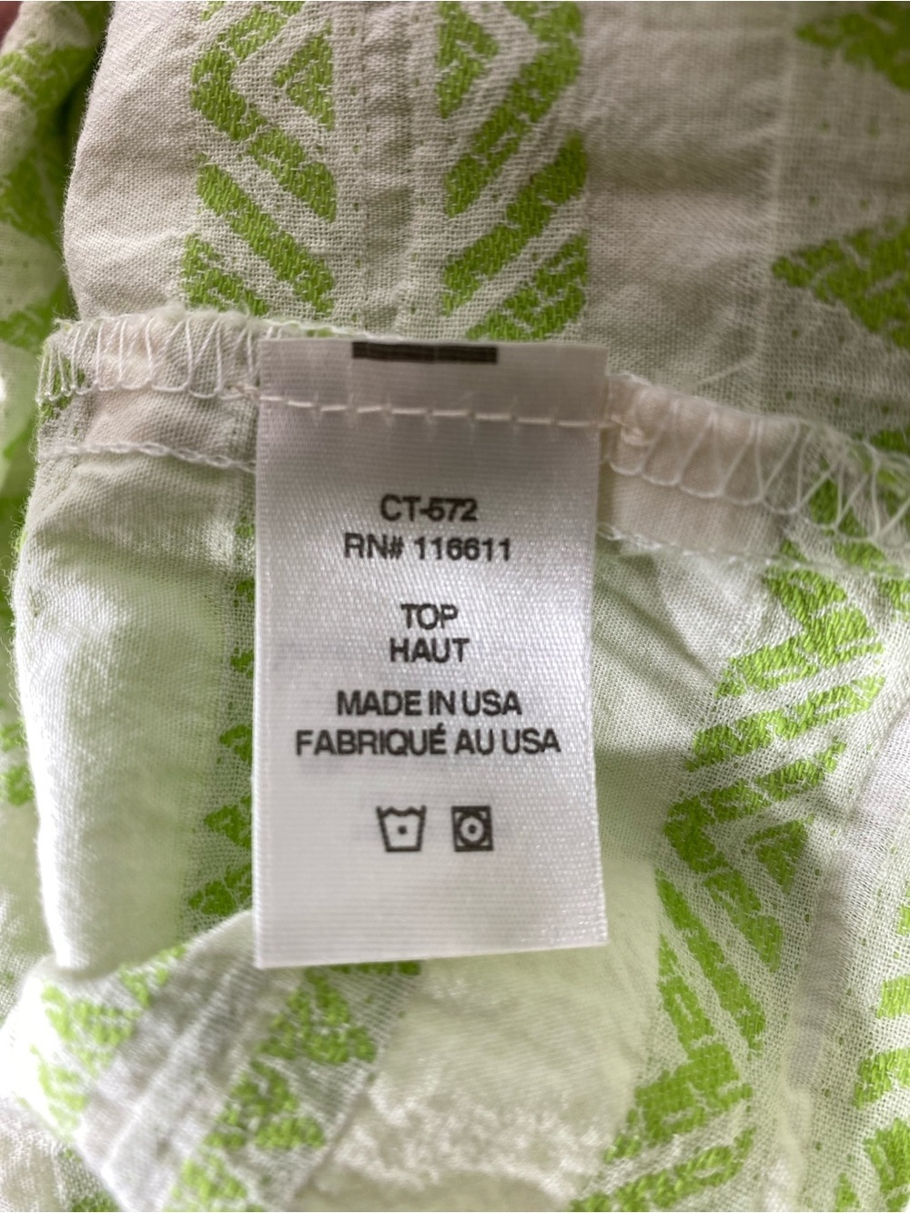 Anthropologie Amadi Green Geometric Puff Sleeve Cotton Blouse Size Medium - Picture 7 of 8